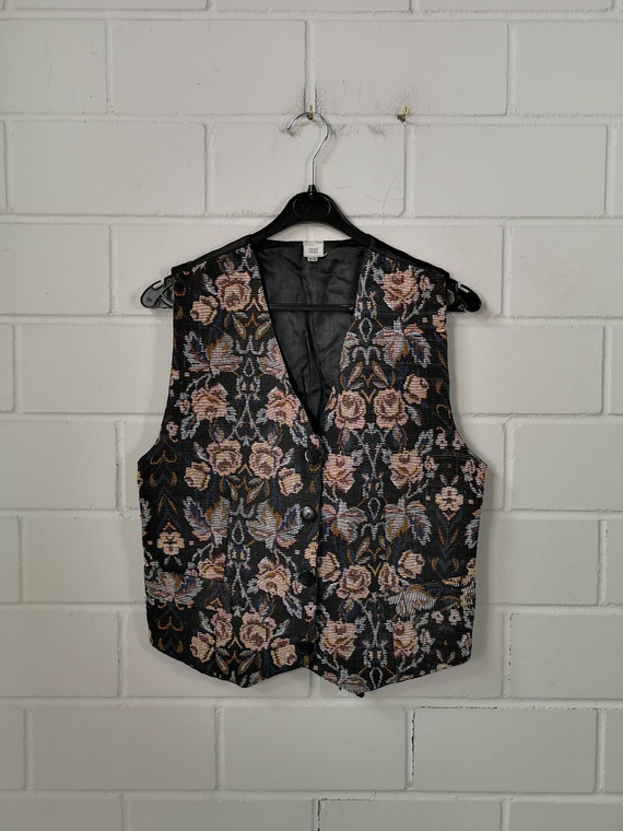 Vintage crazy pattern Vest Vest Hippie Festival 80s 90s Size M