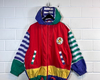 Vintage Size S crazy pattern light Jacket Blouson Bomber Hoodie Stripes  Duck 80s 90s