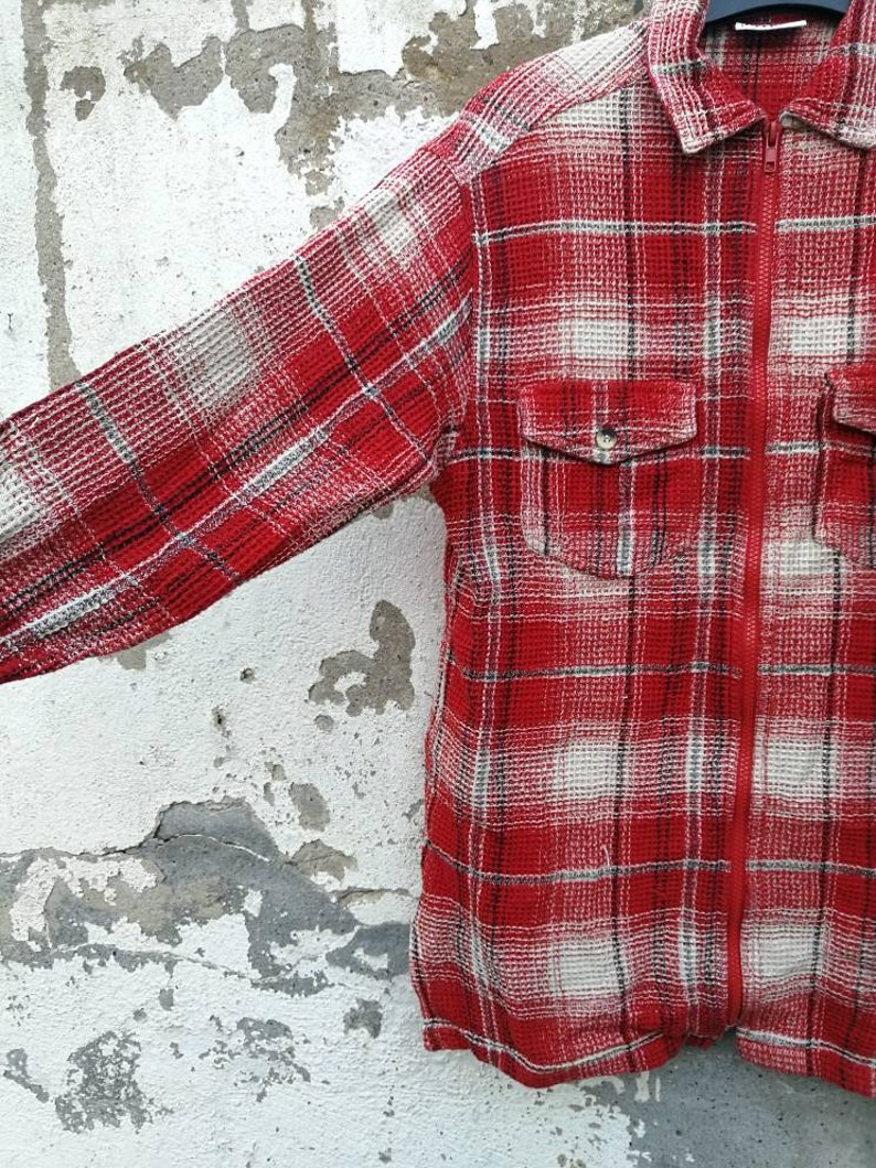 Vintage Cotton Shirt Shirt Long Sleeves Cheered 80s 90s Size M