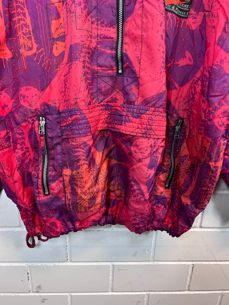 Vintage Nike Size XXL crazy pattern Windbreaker Shelljacket old School Jacket Halfzip 80s 90s Bild 8