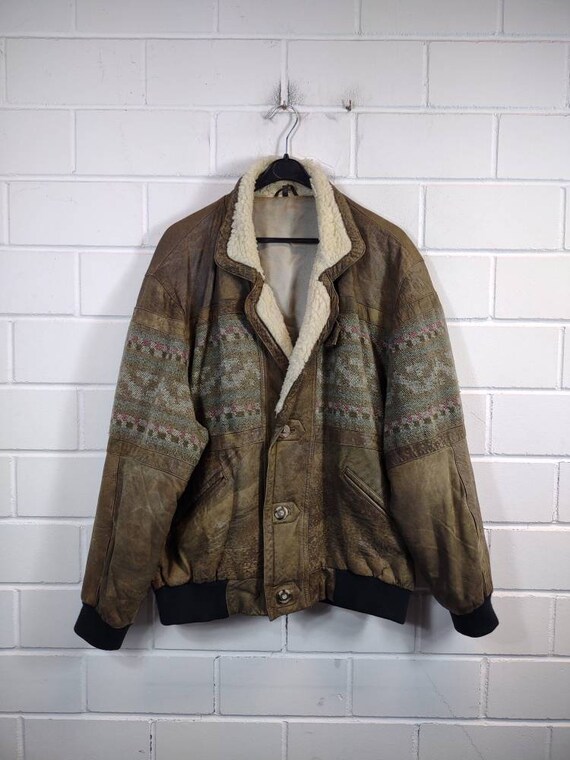 Vintage Size XXL Navajo Aztec Leather 