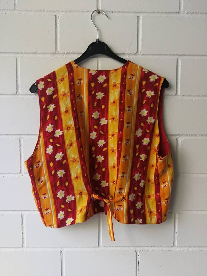 Vintage crazy pattern Vest Vest Hippie Festival 80s 90s Size M