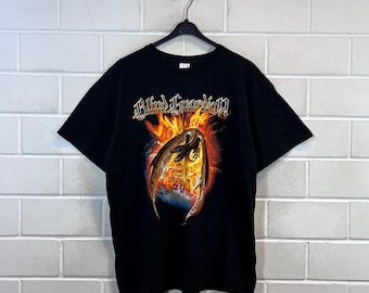 希少 Blind Guardian 90s ヴィンテージ バンドTシャツ XL 90s Vintage Blind Guardian Shirt Size X Large Vtg Faded Black