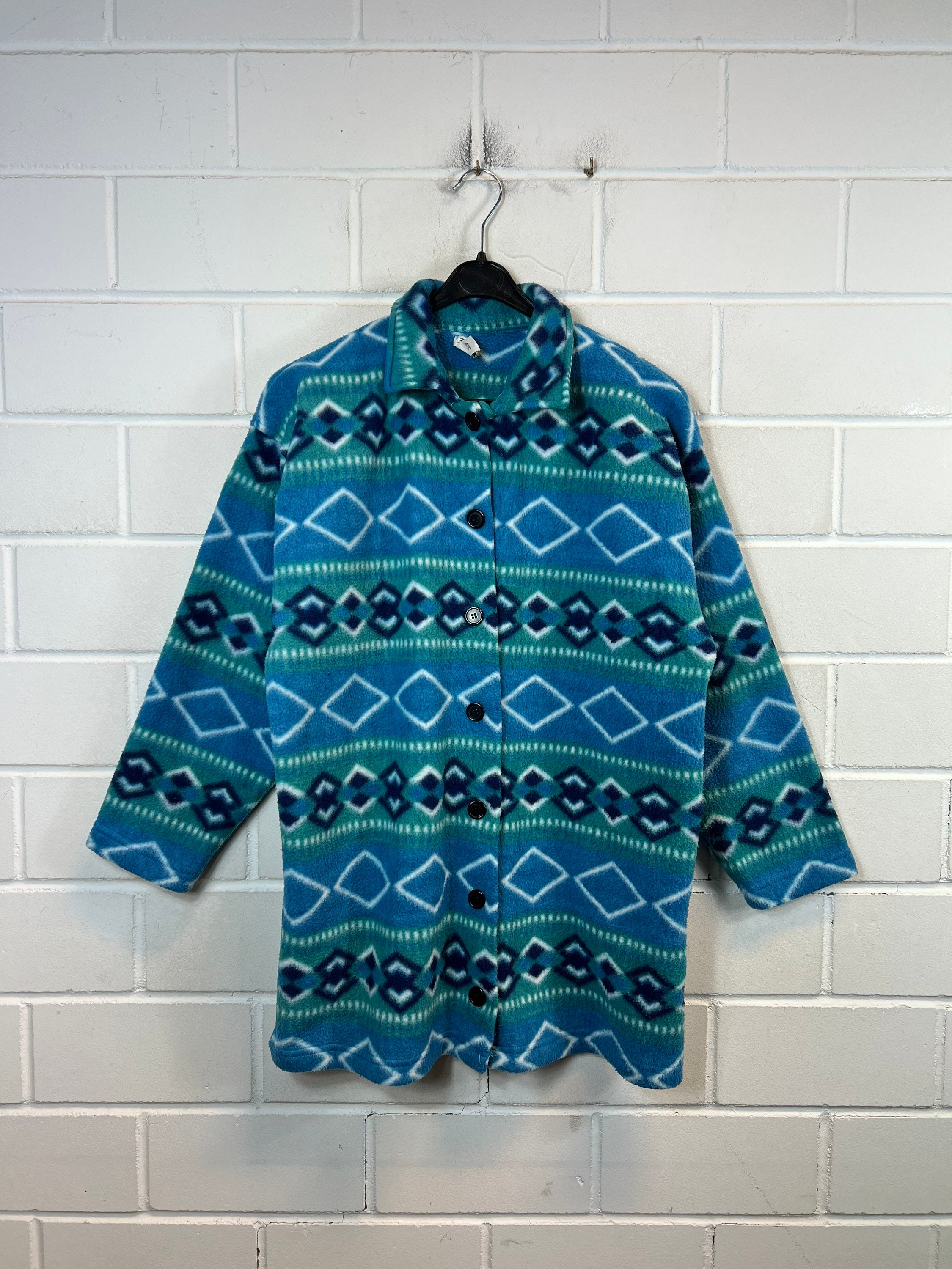 Vintage Fleece Shirt Women's Size S/meter Crazy Pattern