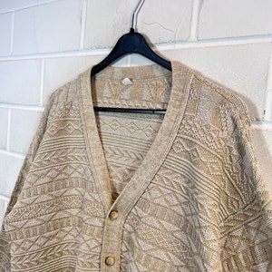 Vintage Cardigan Size XL crazy pattern Knit Jacket Strickmuster 80s 90s Bild 5