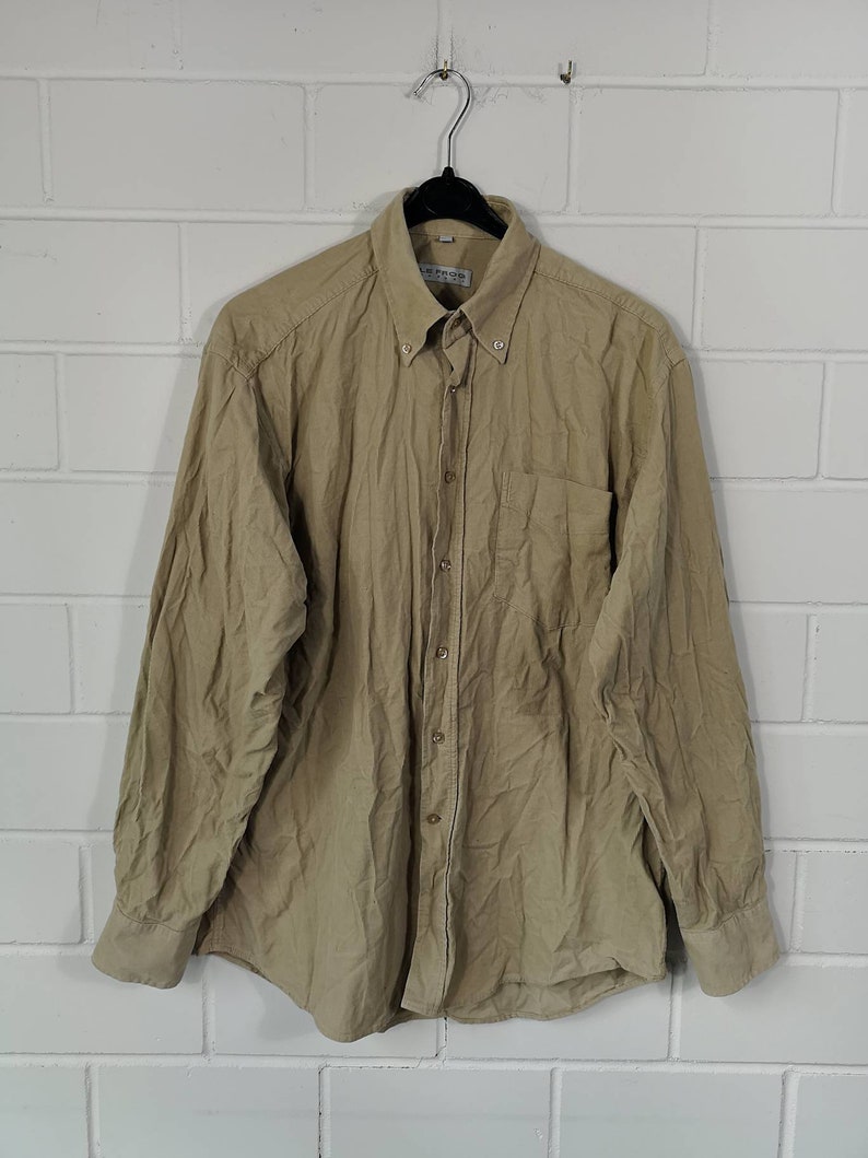 Vintage Le Frog Corduroy Shirt Shirt Cord shirt 80s 90s Size M