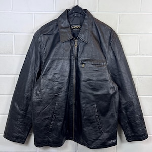 Veste en cuir vintage taille L Veste en cuir noire années 90