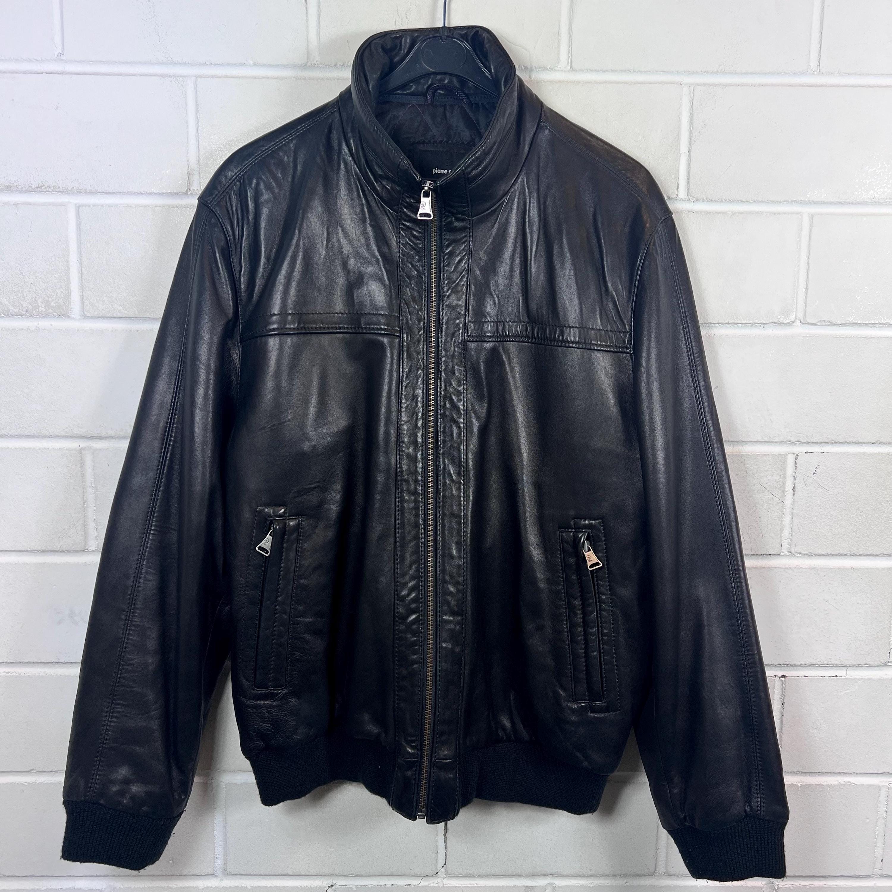 Vintage Pierre Cardin Leather Jacket Size M Blouson Bomber Lamb 