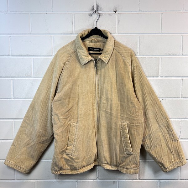 Vintage Tom Tailor Size L - XL lined Corduroy Jacket Parka Cordjacke 90s Y2K