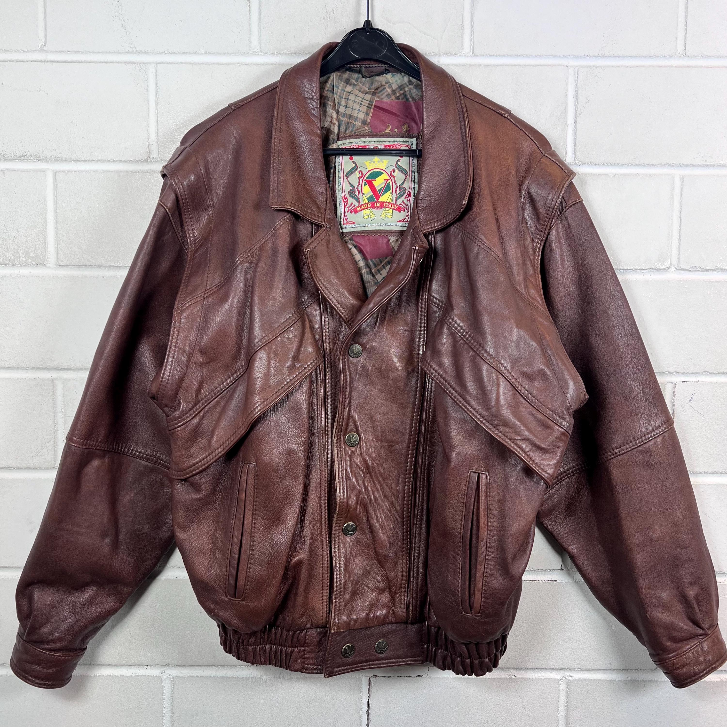 Vintage Size M Leather Jacket Blouson Bomber Leather Blouson Vest