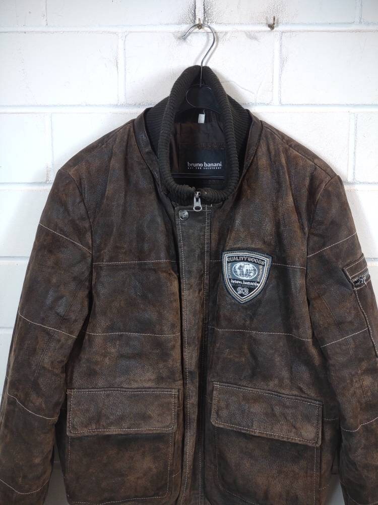 Lined Leather Jacket Blouson Bomber 