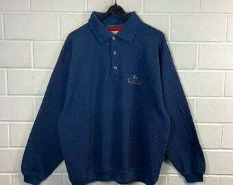 Vintage Sweatshirt Size XL Polo Sweater Blue 90s