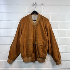 Vintage suede jacket Size M Suede Leather Jacket Blouson Bomber 80s 90s