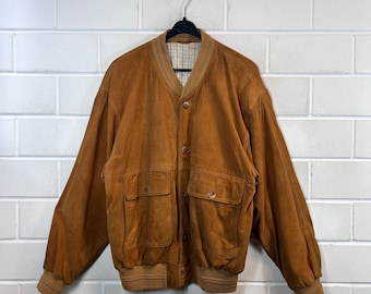 Vintage suède jas maat M Suède leren jas Blouson bommenwerper jaren '80 jaren '90