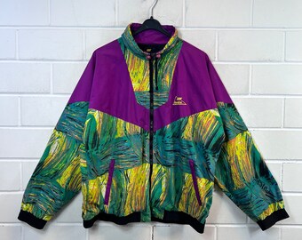 Vintage Size M - L Shelljacket crazy pattern Sportsjacket old School Jacket Windbreaker 80s 90s