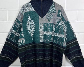 Vintage Christian Dior Cardigan Size XL Orlon Acrylic Knit Jacket