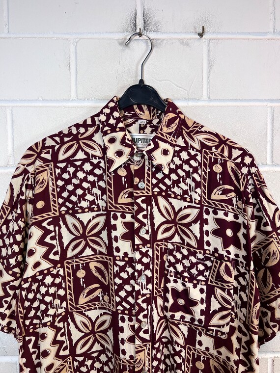 Vintage ethnic shirt Size S - M crazy pattern shi… - image 7