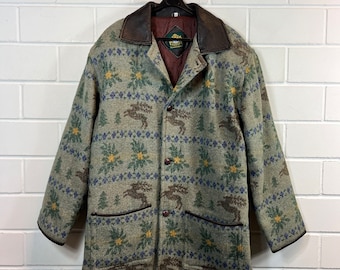 Vintage Hammerschmid Size L crazy pattern Wool Jacket Parka 90s