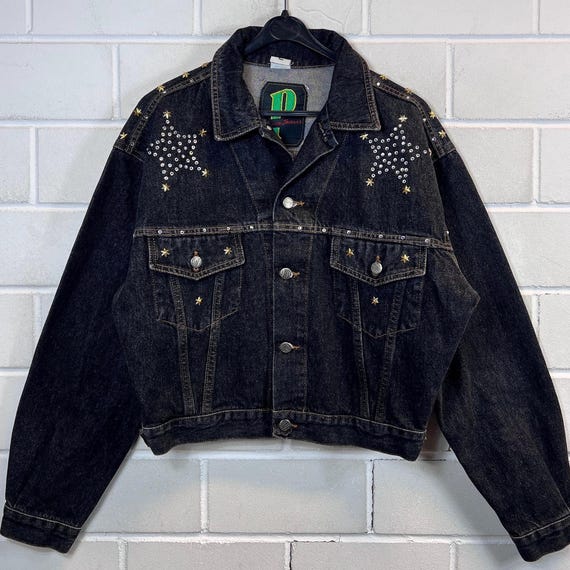 Vintage Cropped Denim Jacket Women's Size L Jeans Jacket