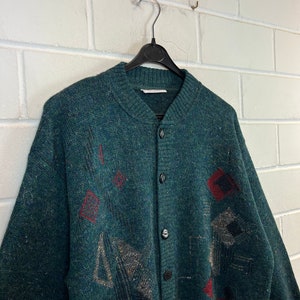 Vintage Cardigan Size M crazy pattern Knit Jacket 80s 90s Bild 2