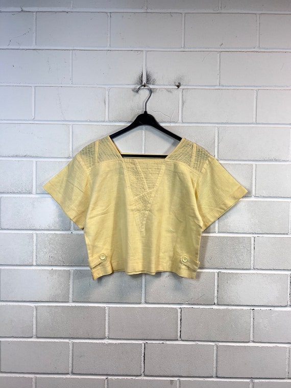 Vintage Women’s Size S cropped Shirt Blouse Bluse 