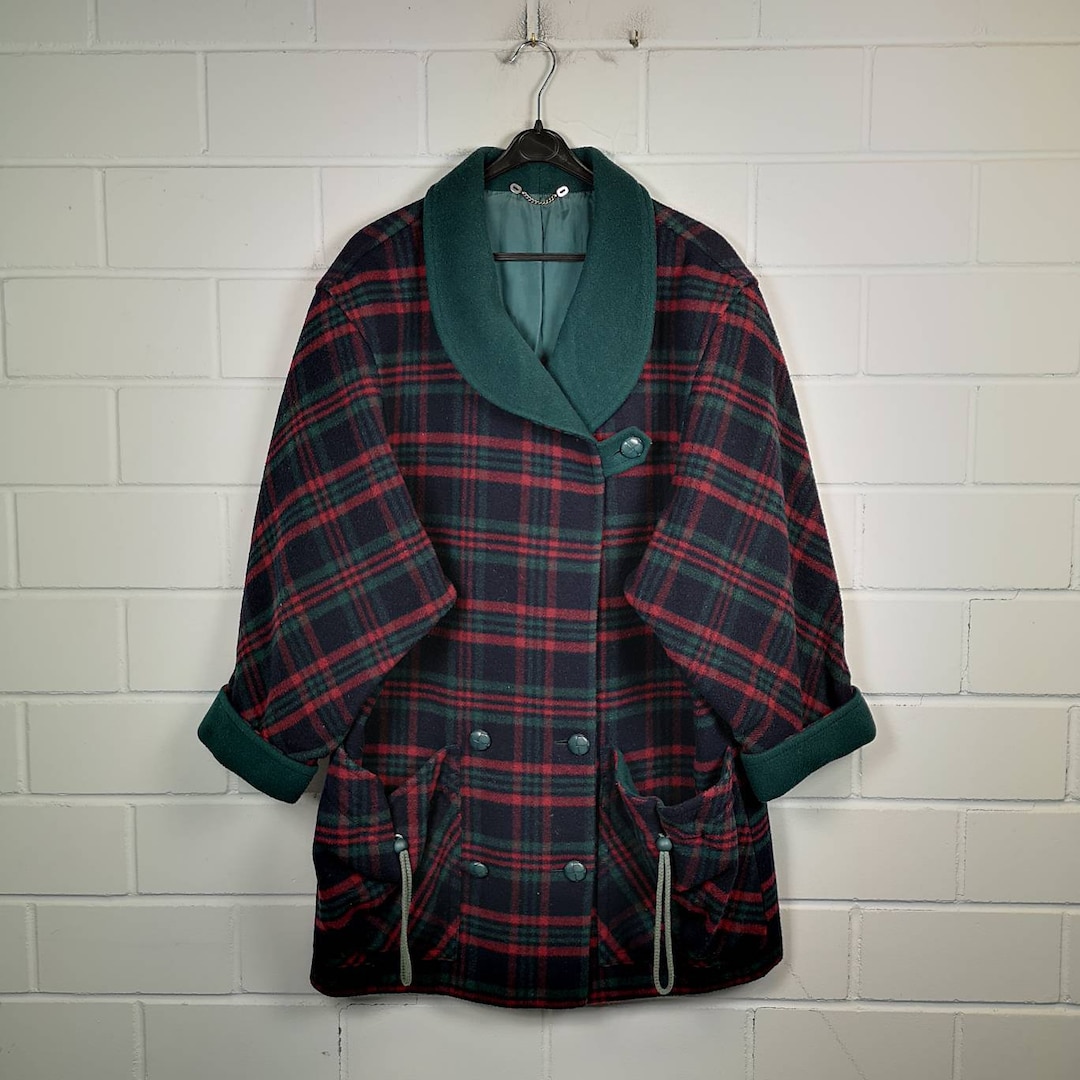 vintage チェック ウール コート 80s 90s 古着 90-00s Pendleton エルボーパッチ オンブレ シャドー