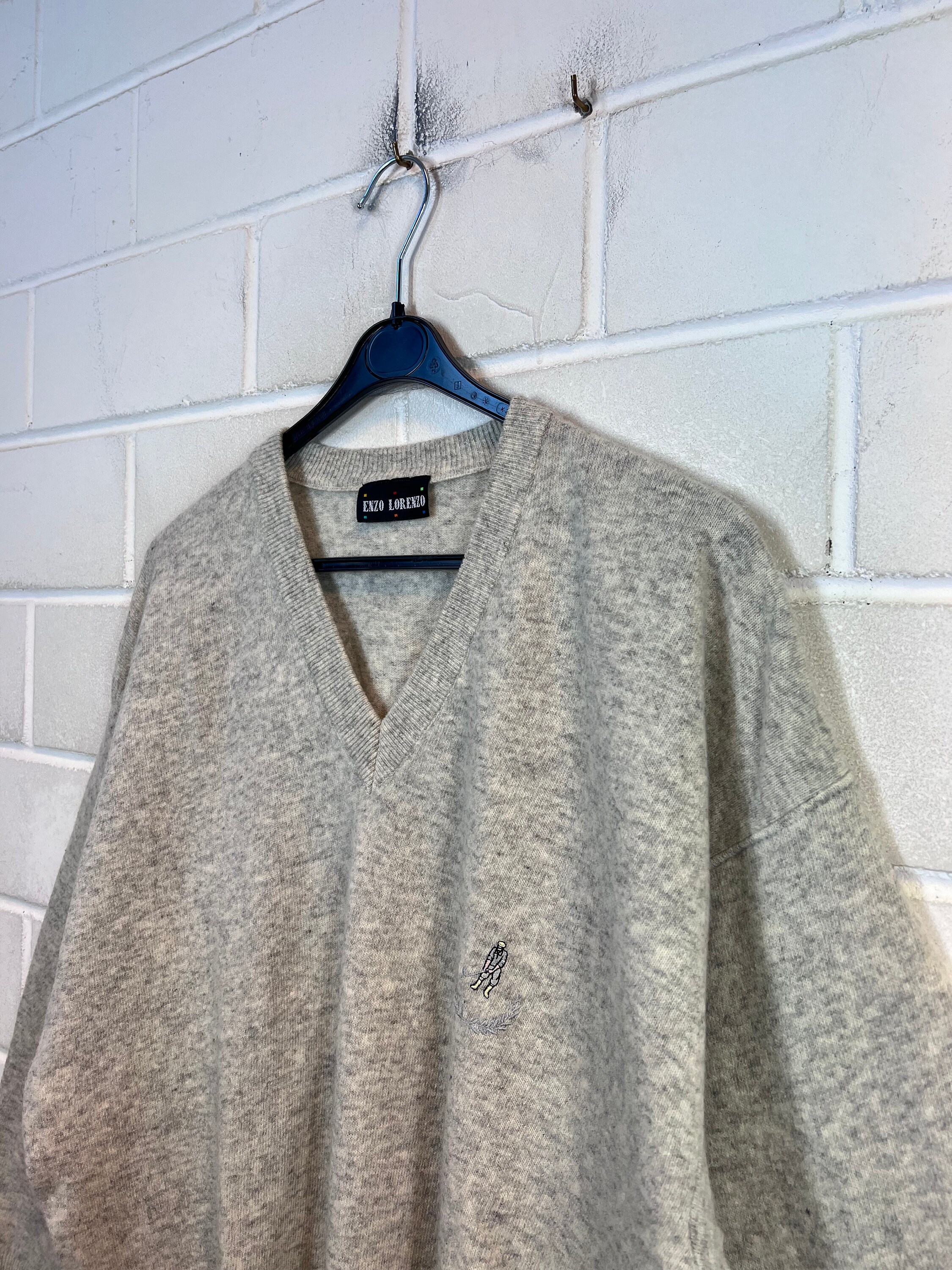 Vintage Enzo Lorenzo Sweater Size L Basic Wool Pure New Wool 