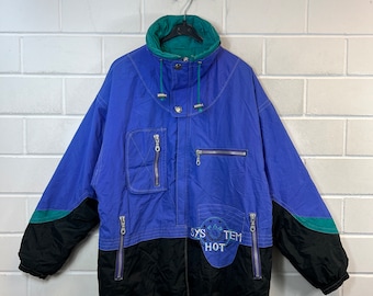 Vintage Size M - L lined Jacket Ski Jacket Winter Jacket Halfzip 80s 90s