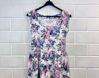 Vintage Women’s Size XS/S floral jumpsuit Overall Sleeveless Blümchen Cotton 80s 90s