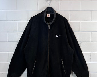 Vintage Nike Fleece Jacket Size XL - XXL Fleecejacke black 80s 90s