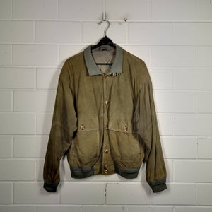 Veste en cuir suédé taille vintage S/mètre Veste en cuir suédé Blouson années 80 90