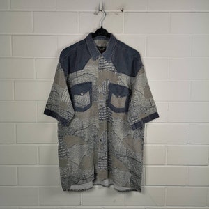 Vintage Size XL crazy pattern Shirt Hemd short Sleeves 80s 90s