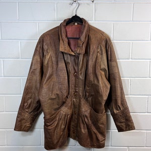 Veste en cuir vintage pour femme taille M des années 80 et 90