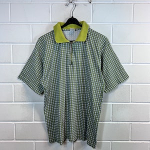 Camisa polo vintage talla M con cremallera, años 90