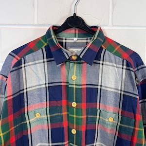 Vintage Shirt Size XL checkered cotton shirt long sleeve 80s 90s