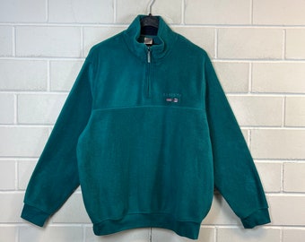 Vintage Size M Basic Fleecepullover Fleece Sweater Pullover Quarterzip 90s Y2K