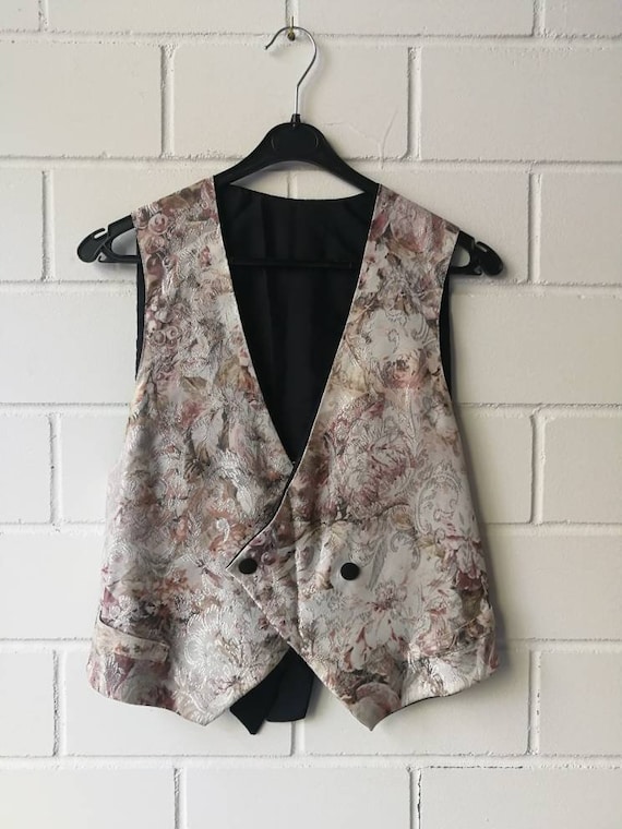 Vintage crazy pattern Vest Vest Hippie Festival 80s 90s Size M