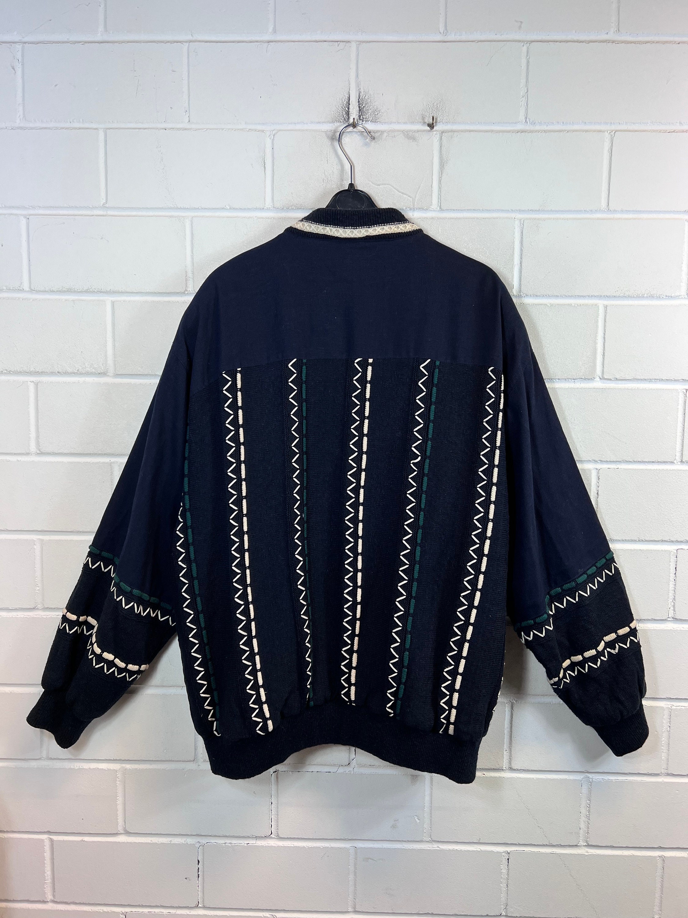 Vintage Size XXL Lined Jacket Blouson Bomber Pattern 80s 90s