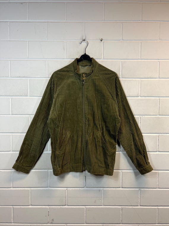 Vintage Corduroy Jacket Size L Corduroy Jacket Wide Cord Green 90s