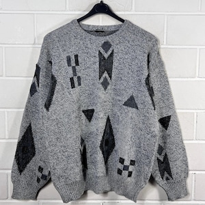 ヴィンテージ カーディガン サイズ L ～ XL クレイジー パターン