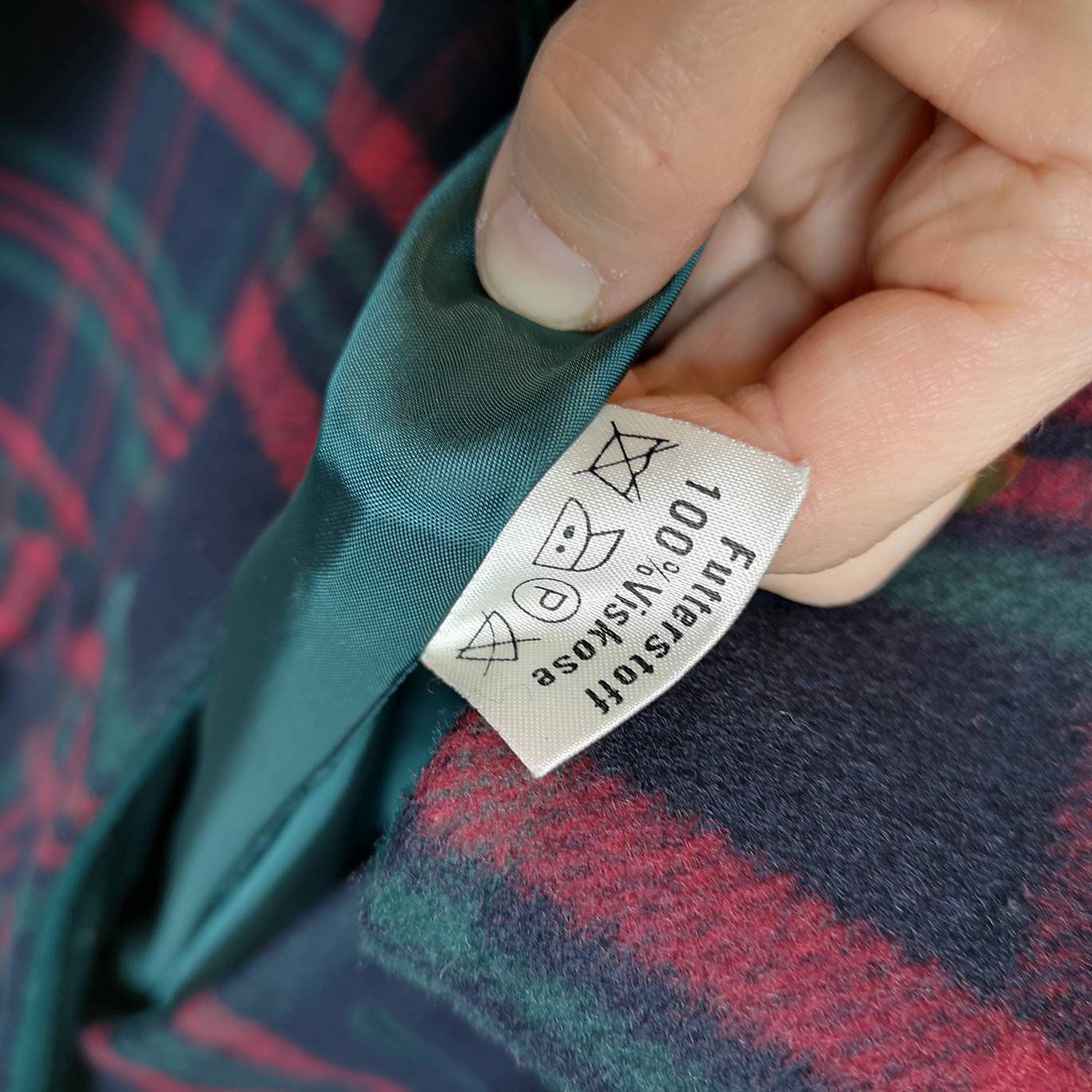 ヴィンテージ女性サイズ XL /XXL チェック柄ウール コート