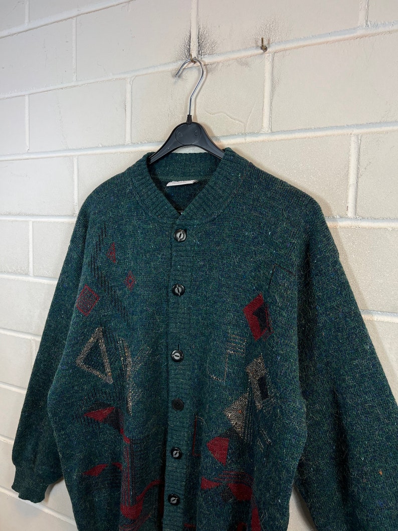 Vintage Cardigan Size M crazy pattern Knit Jacket 80s 90s Bild 5