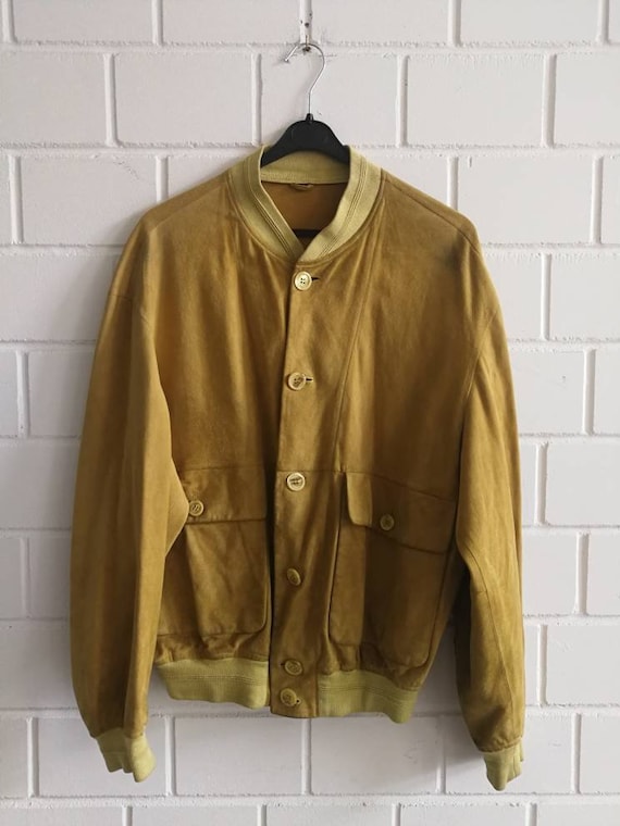 Veste vintage en cuir daim Lederjacke Wildleder Jacke Blouson 80s