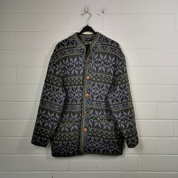 Vintage Size M/L pure new wool crazy pattern jacke