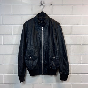 vintage Dolce & Gabbana Veste en cuir Taille L veste en cuir véritable Blouson Bomber Jacket Lambskin Y2K