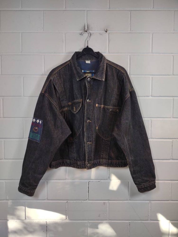 Vintage Size XL Black Denim Jacket 