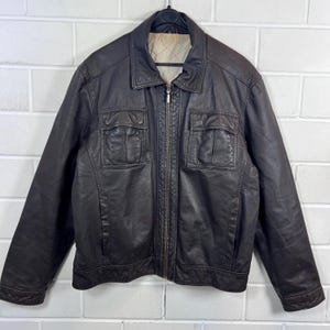 Veste En Cuir Napa Noir - Style Western Waxed Pour Homme - Neuf Avec étiquettes, Col Chemise, Cuir Véritable