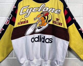 Extremely rare vintage adidas sweatshirt | Take Off series | Cyclone Cycling | 80s original | Collector's item | Size XS - S
