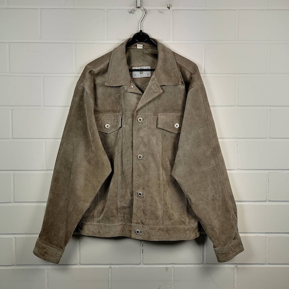 Euro Vintage 80〜90s suède leather jacket Vintage Size XL Suede Leather Jacket Suede Leather Jacket