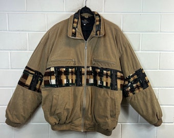 Vintage Size XL lined Bomberjacket Blouson Jacket crazy pattern Navajojacket 80s 90s